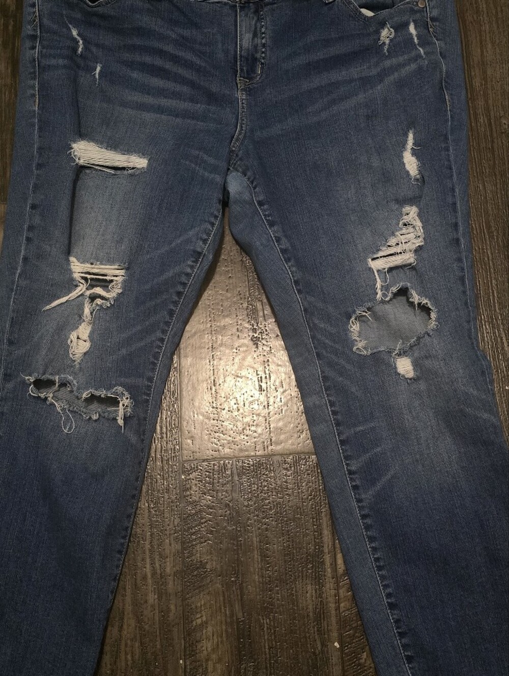 torrid Medium Blue Distressed Skinny Jeans